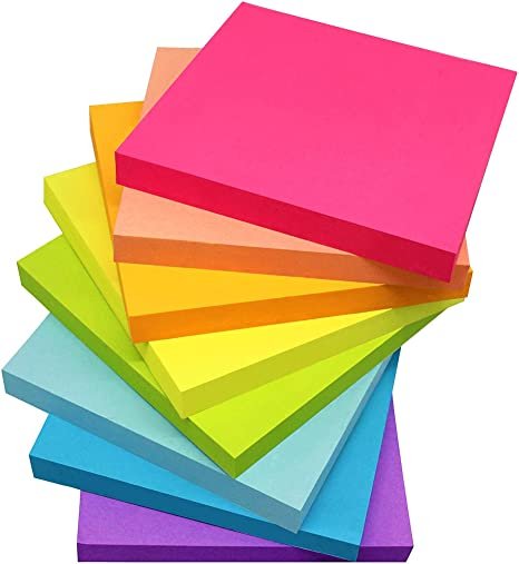 (8 Pack) Sticky Notes 3x3 Inches,Bright Colors Self-Stick Pads