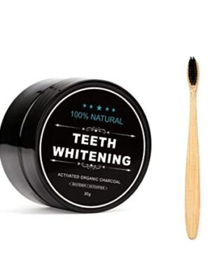 Teeth Whitening Charcoal Powder with Bamboo Brush Oral Care Set (1.05 oz)