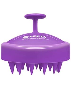 HEETA Scalp Care Hair Brush, Hair Shampoo Brush with Soft Silicone Scalp Massager (Purple)