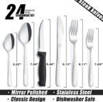 24 Pieces Silverware Set, Pleafind Cutlery Set for 4