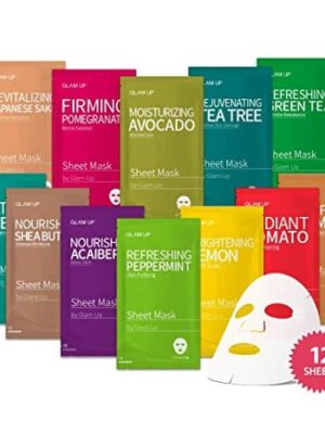 Sheet mask by Glam Up Facial Sheet Mask 12 Combo (Pack of 12) - Beauty Mask For All Skin Type