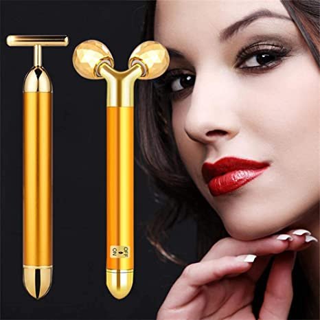 2-IN-1 Electric Face Massager 24k Golden Facial Massager