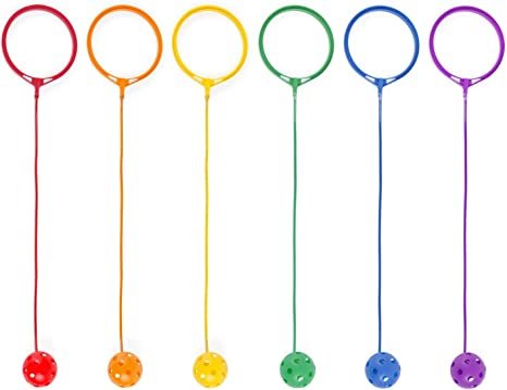 Champion Sports Skip Ball Ankle Toy for Kids, Pack of 6, Assorted Colors