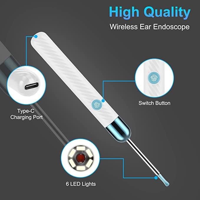 Ear Wax Removal kit for iPhone, iPad, Android Phones(White)