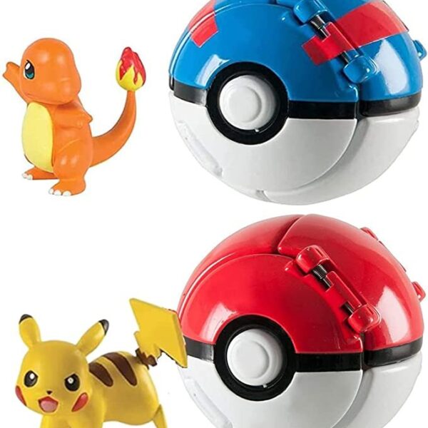 2 PCS PokePets Throw N Pop Poke Ball and Figure