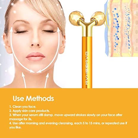 2-IN-1 Electric Face Massager 24k Golden Facial Massager