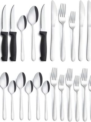 24 Pieces Silverware Set, Pleafind Cutlery Set for 4