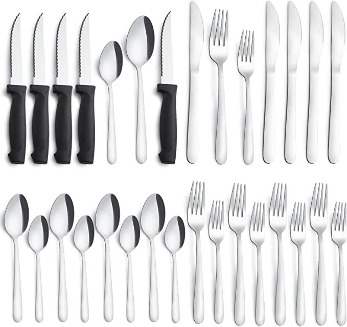 24 Pieces Silverware Set, Pleafind Cutlery Set for 4
