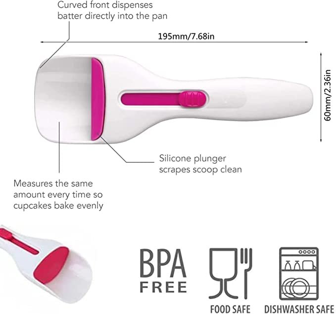 Cake Batter Distribution Scoop, Kitchen flour paste Dispenser scoop DIY cupcake batter scoop