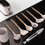 14 Pcs Silicone Cooking Utensils Kitchen Utensil Set - 446°F Heat Resistant (BPA Free Khaki)