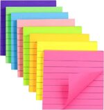 (8 Pack) Lined Sticky Notes Post, 8 Colors Self Sticky Notes Pad Its 3X3 in