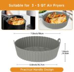 Reusable OUTXE 2 Pack Air Fryer Silicone Baking Tray 7.5inch for 3 to 5 Qt