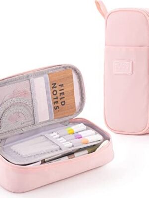 CICIMELON Durable Pencil Case Big Storage Pen Pouch Bag. Pink