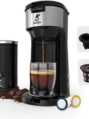 KINGTOO Coffee Maker with Milk Frother for K-Cup Pod
