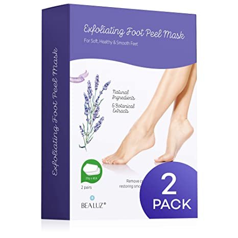 2 Pairs Foot Peel Mask Exfoliant for Soft Feet in 1-2 Weeks For Men & Women Lavender by BEALUZ