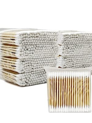 800 Pcs Cotton Swabs, Wooden Cotton Sticks for Ear, Chlorine-Free Hypoallergenic Cotton Swabs for Makeup, Daily Cleaning, Pet Care