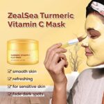 Turmeric Clay Mask for Dark Spots, Brighten and Refining Pores- Includes Mask Brush and Konjac Facial Sponges