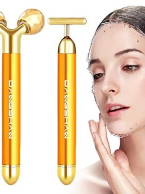 2-IN-1 Electric Face Massager 24k Golden Facial Massager