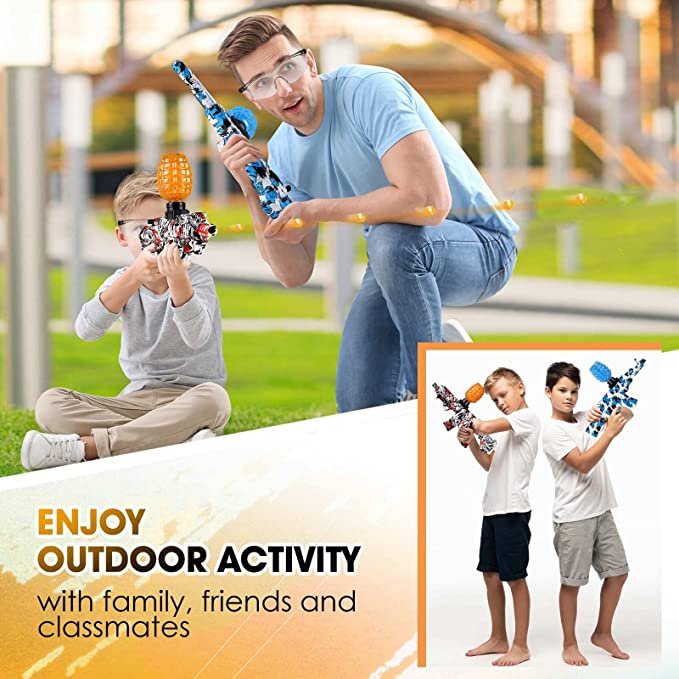 2 Set Electric Gel Splatter Toy, Full Auto and Manual Dual Mode