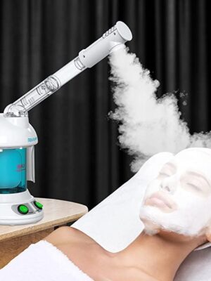 Facial Steamer - DENFANY Nano Ionic Face Steamer with Extendable 360° Rotatable Arm (Blue)