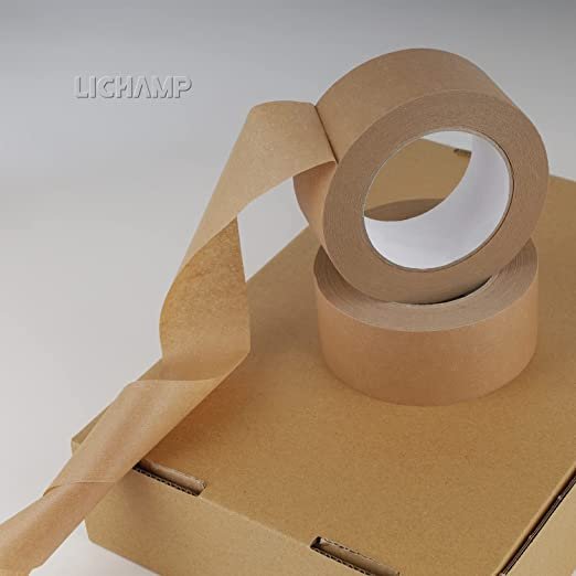 LICHAMP 4 Pack Brown Painters Tape 2 inch Wide, Medium Adhesive Brown Masking (220 Total Yards) Tape