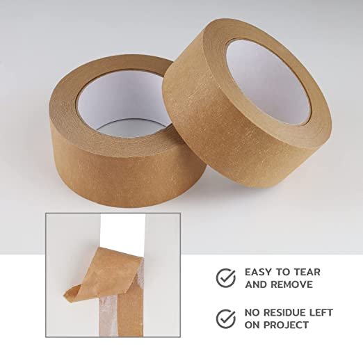 LICHAMP 4 Pack Brown Painters Tape 2 inch Wide, Medium Adhesive Brown Masking (220 Total Yards) Tape