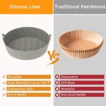 Reusable OUTXE 2 Pack Air Fryer Silicone Baking Tray 7.5inch for 3 to 5 Qt