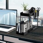 Wohingo Office Desk Organizers and Accessories,2 Tier Desktop Organization and Storage with Sliding Drawer
