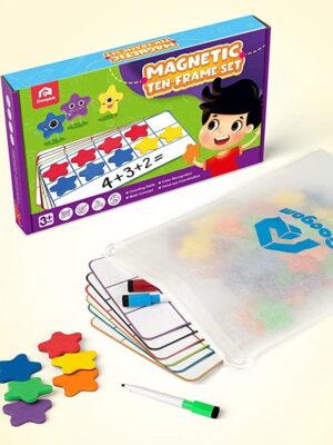 Coogam Magnetic Ten-Frame Set, Math Manipulative EVA Number Counting Games