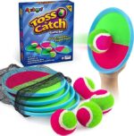 Ayeboovi Toss and Catch Ball Set Kids Toys Outdoor Games (4 Mitts & 4 Balls)