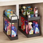 2pcs Under Sink Organizers and Storage with Hooks for Home Kitchen Bathroom