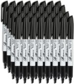 Buecs Black Dry Erase Markers, Low-Odor, 108 Count