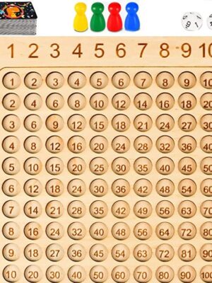 Vingtank Wooden Math Multiplication Board , Wooden Math Blocks for Toddlers Ages 3+