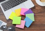 (8 Pack) Lined Sticky Notes Post, 8 Colors Self Sticky Notes Pad Its 3X3 in