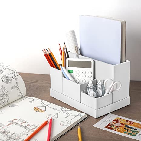 Desk Organizer, Office Desk Organizer and Accessories (Cold White)