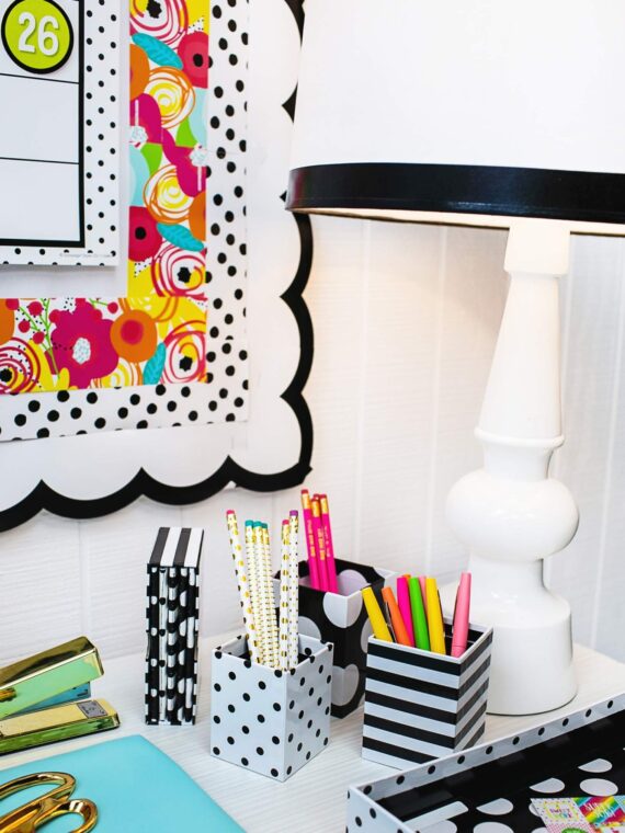 Schoolgirl Style - Polka Dot Pencil Cups, 3 Assorted Sizes