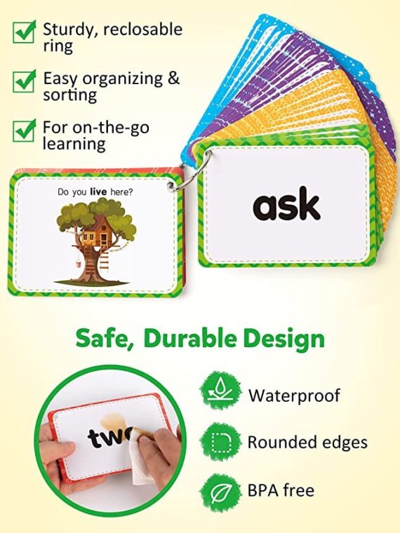 Coogam Sight Words Flashcards ,Home School Kids 3 4 5 Year Old