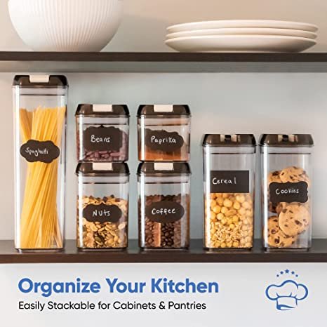 Airtight Food Storage Containers for Kitchen & Pantry Organization and Storage (7 Pack)