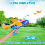 TOYFIT 2 Pack LED Light Airplane Launcher Toy Set