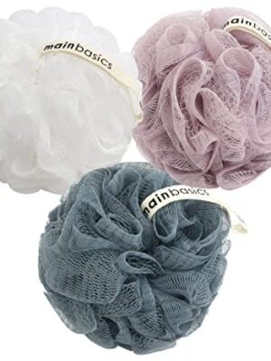Bath Shower Loofah Sponge Pouf Body Wash Scrubber (Set of 3)