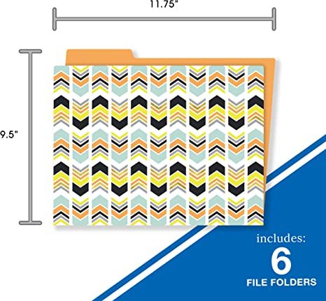 Carson Dellosa Aim High Decorative File Folders—11.75" x 9.5" (6-Pack)